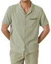 Marine Layer Embroidered Resort Short Sleeve Shirt In Shadow