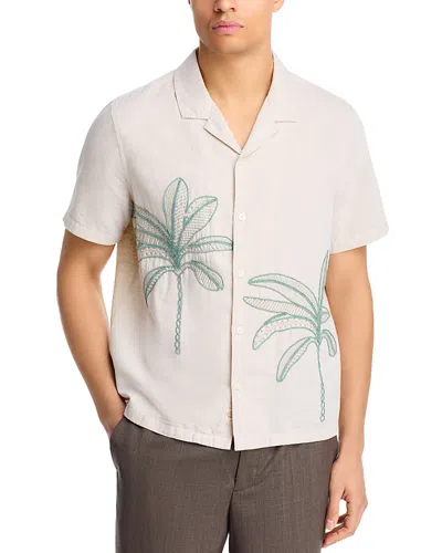 Marine Layer Embroidered Resort Shirt In White