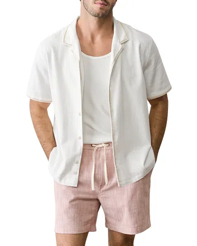 Marine Layer Embroidered Resort Shirt In White