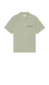 Marine Layer Embroidered Resort Short Sleeve Shirt In Shadow
