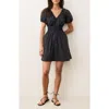 Marine Layer Emery Pima Cotton Poplin Minidress In Black