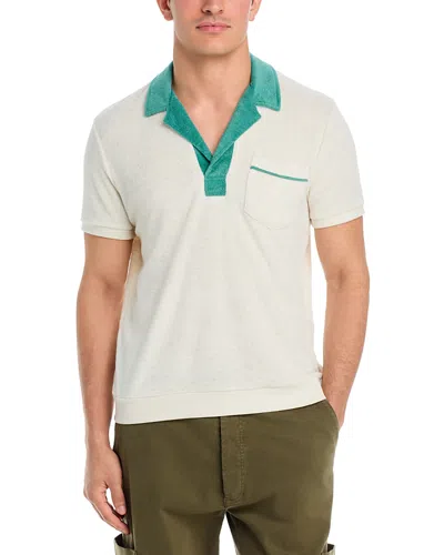 Marine Layer Emilio Vintage Terry Polo Shirt In White