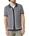 Marine Layer Ethan Sweater Button Down India Ink/oatmeal In India Ink/oatmeal