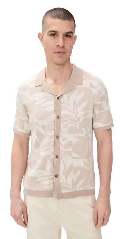 Marine Layer Ethan Button Down Sweater Navy/laurel Wreath