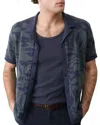 Marine Layer Ethan Sweater Button Down Shirt In Blue