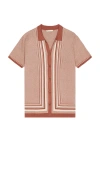 Marine Layer Ethan Sweater Button Down Shirt In Withered Rose
