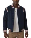 Marine Layer Fields Wool Blend Varsity Jacket In Blue