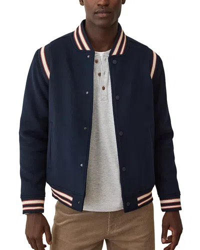 Marine Layer Fields Wool Blend Varsity Jacket In Blue