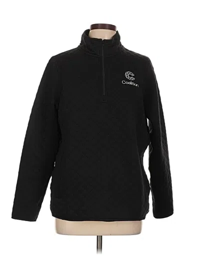 Pre-owned Marine Layer Fleece Jacket In Black