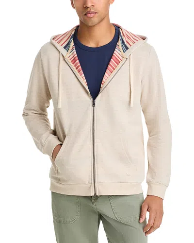 Marine Layer Fleece Zip Front Hoodie In Oat Multi