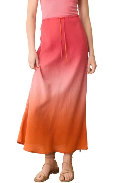 Marine Layer Gabriella Drawstring Maxi Skirt In Warm Ombre