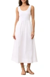Marine Layer Gemma Mixed Media Midi Dress In White