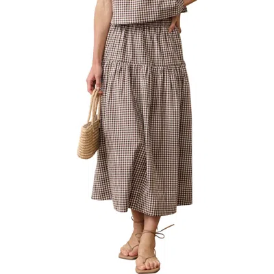 Marine Layer Gia Gingham Pima Cotton Poplin Skirt In Multi