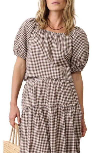 Marine Layer Gia Gingham Pima Cotton Top In Multi