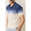 Marine Layer Greyson Short Sleeve Polo Sweater In Blue
