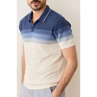 Marine Layer Greyson Short Sleeve Polo Sweater In Blue