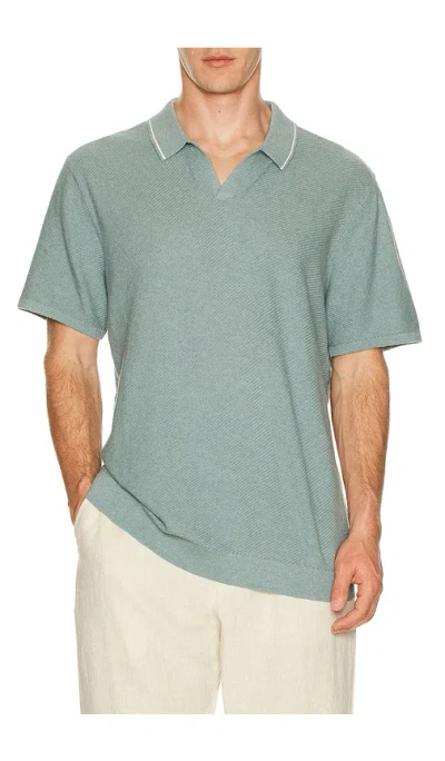Marine Layer Greyson Sweater Polo In Green