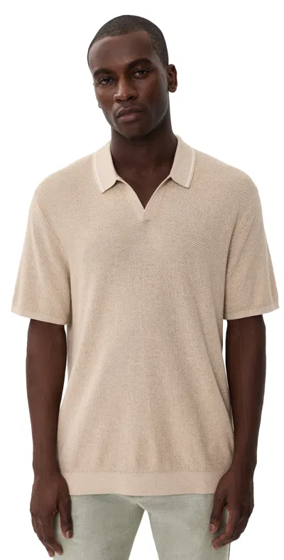Marine Layer Greyson Sweater Polo Taupe In Brown