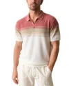 Marine Layer Greyson Withered Rose Stripe Polo Sweater In Multi