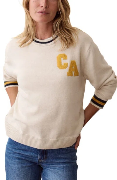 Marine Layer Hadley Crewneck Sweater In Antique White