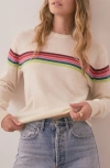 Marine Layer Anytime Rainbow Stripe Sweatshirt In Multi Stripe