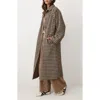 Marine Layer Hayes Houndstooth Trench Coat In Brown