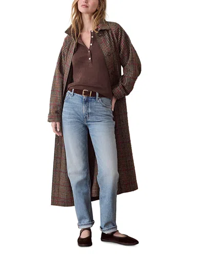 Marine Layer Hayes Printed Trench Coat In Multi