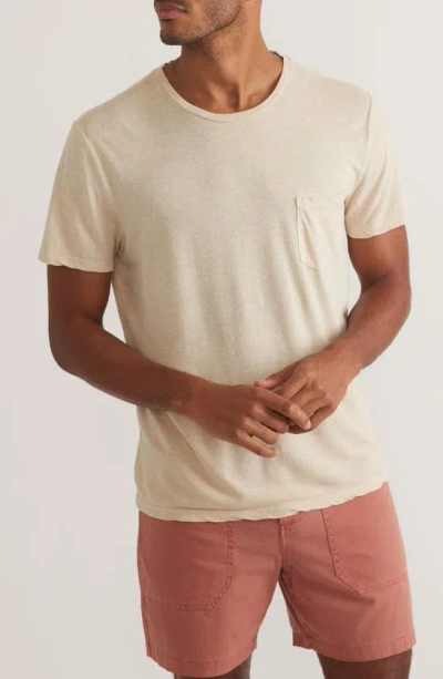 Marine Layer Relaxed Fit Crewneck Pocket Tee In Natural