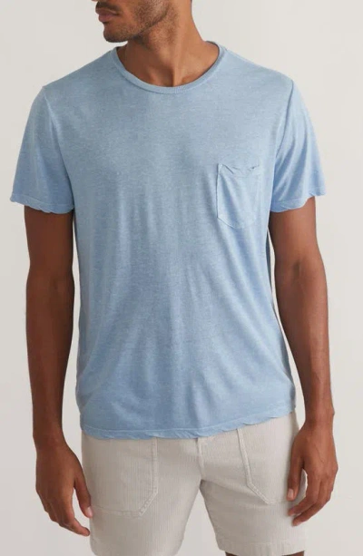 Marine Layer Relaxed Fit Crewneck Pocket Tee In Blue