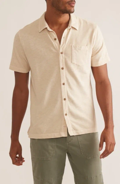 Marine Layer Heavy Slub Cotton Button-up Shirt In Sand