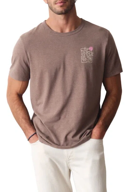 Marine Layer Hemp & Cotton Graphic T-shirt In Brown