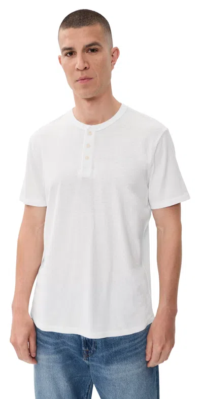 Marine Layer Hemp Cotton Henley Tee White