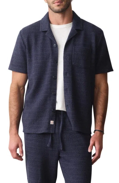 Marine Layer Hugo Jacquard Resort Shirt In Blue