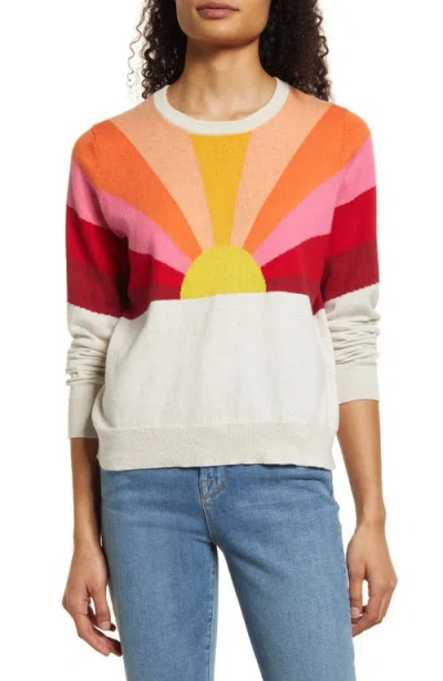 Marine Layer Icon Intarsia Sunset Cotton Sweater In Multi
