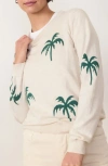 Marine Layer Icon Crewneck Pullover Sweater In Sand Palms
