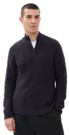 Marine Layer Inverness Quarter Zip Sweater Navy/red In Multi
