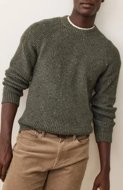 Marine Layer Inverness Rib Crewneck Sweater In Green
