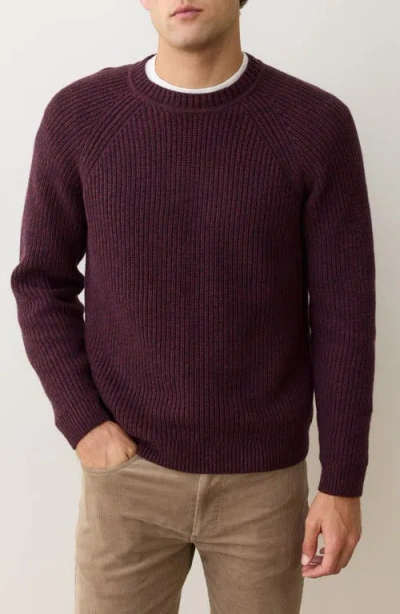 Marine Layer Inverness Rib Crewneck Sweater In Purple