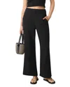 Marine Layer Isla Pull-on Double Cloth Wide Leg Pants In Black