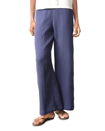 Marine Layer Isla Double Cloth Wide Leg Pants In Blue