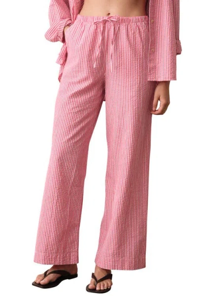 Marine Layer Isla Stripe Cotton & Kapok Seersucker Pants In Multi