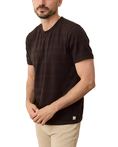 Marine Layer Jacquard Crewneck Tee In Brown