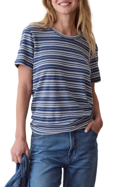 Marine Layer Jacquard Striped T-shirt In Blue