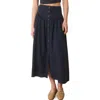 Marine Layer Jade Button Front Hemp Blend Midi Skirt In India Ink