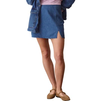 Marine Layer Jamie Cotton Denim Miniskirt In Blue