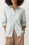Marine Layer Jane California Relaxed Stripe Button-up Shirt In Green
