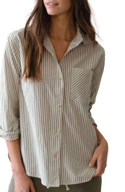 Marine Layer Jane California Relaxed Stripe Cotton Poplin Button-up Shirt In Multi