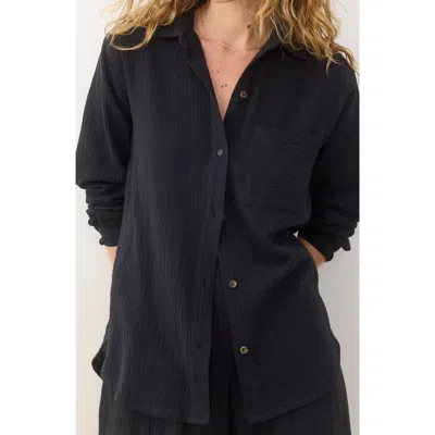 Marine Layer Jane Double Cloth Cotton Gauze Button-up Shirt