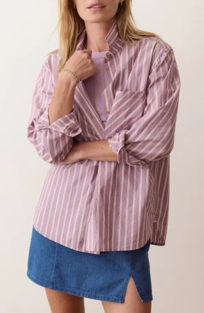 Marine Layer Jane Relaxed Pima Cotton Shirt In Multi