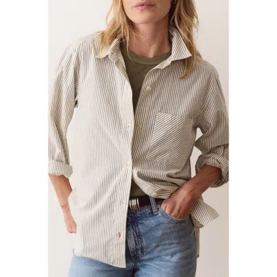 Marine Layer Jane Relaxed Pinstriped Pima Cotton Shirt In Multi